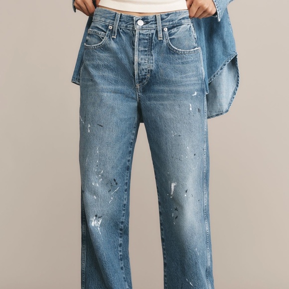 AMO Sonia high rise cuffed high rise jeans- straight leg - Picture 1 of 5